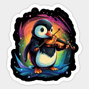 Penguin Playing Violin Sticker